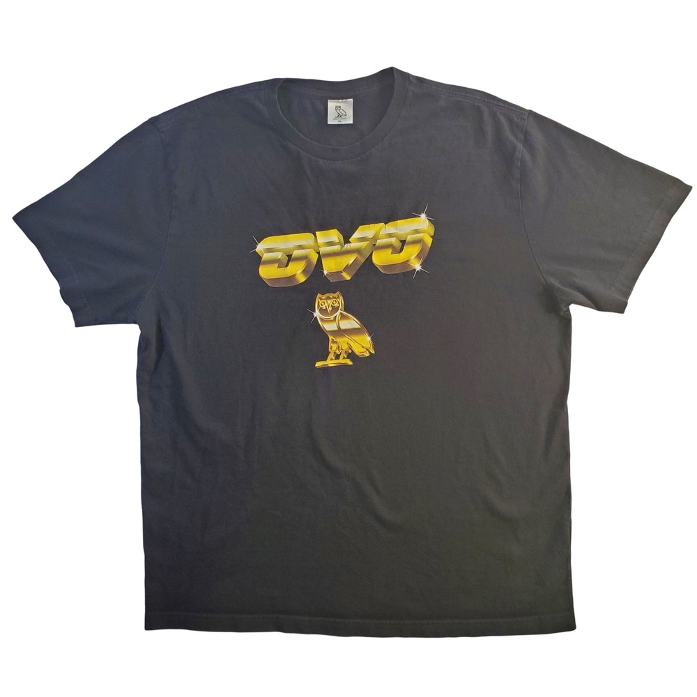OVO Octobers Very Own Drake Mens XL Black Gold Chrome Owl Graphic T-Shirt Canada